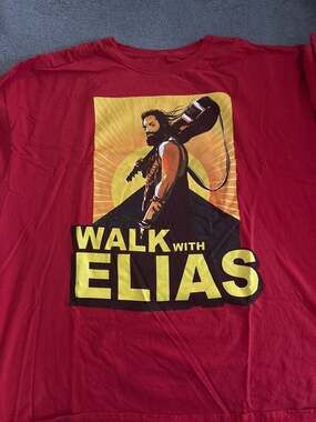WWE Authentic Elias Walk With Elias World Tour 2017 Red T-Shirt Size XXL
